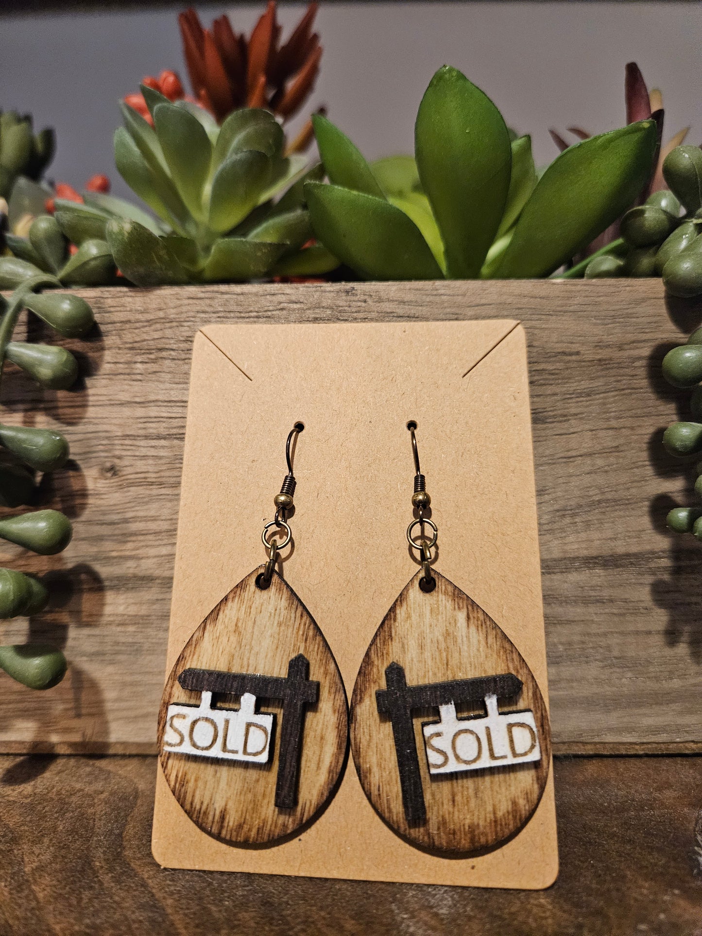Earrings- SOLD realtor sign