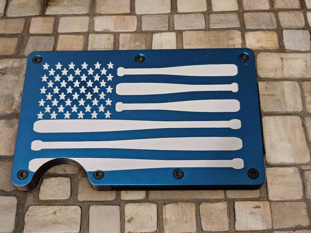 Wallet- Flag with Baseball Bat