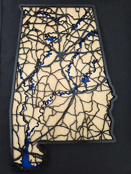 Alabama lakes and highways