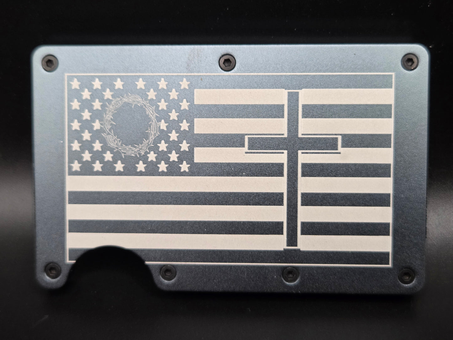 Wallet- Flag with Crown of Thorns and Cross