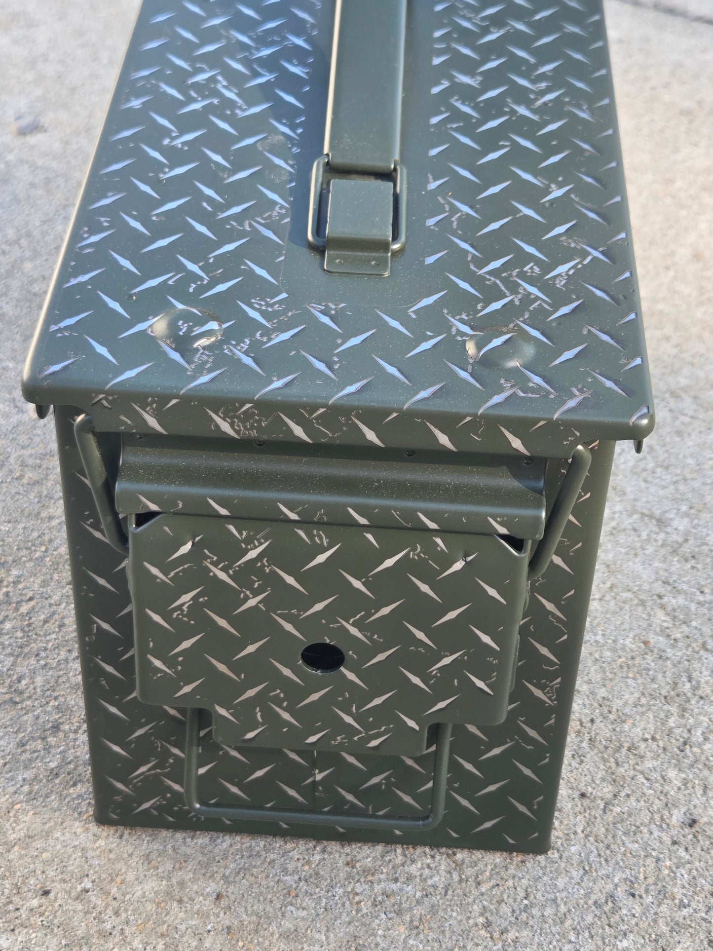 Ammo Can 50 Cal Diamond Plate with Fire Maltese