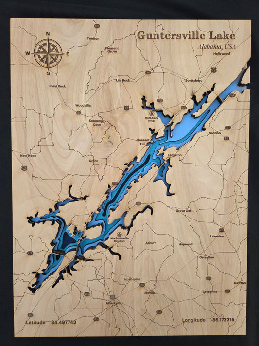 Guntersville Lake topo map