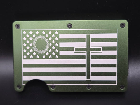 Wallet- Flag with Crown of Thorns and Cross